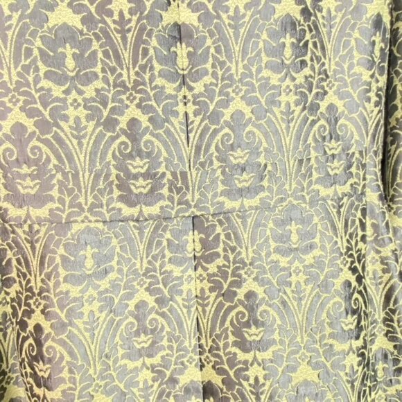 Vintage Kasper 55% Silk Brocade  Mango Structured Coat Size 14 Gray & Green - Picture 8 of 10